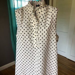 J. Crew Polka Dot sleeveless blouse